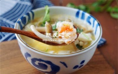 蝦仁陳皮菌菇羹的做法與功效